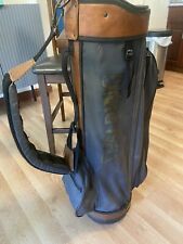Vintage Spalding Golf Bag Black Nylon / Leather 14-Way Divider Stamped 85140, used for sale  Shipping to South Africa