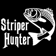Striper Hunter Fishing Car Truck Window Wall Laptop Vinyl Decal Sticker., used for sale  Shipping to South Africa