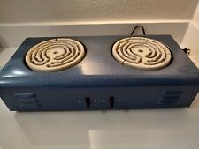 Ajax Portable Dual Electric Stove Ceramic Burners Blue Vintage Works Great Cond. for sale  Shipping to South Africa