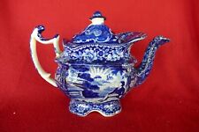 Antique Historical dark blue Staffordshire teapot Franklins Tomb for sale  Shipping to South Africa