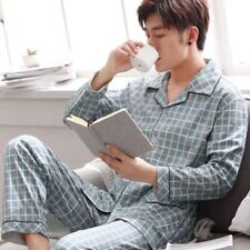 Usado, Pijama 100% algodão para homens 2 peças Lounge Sleepwear Pijamas xadrez Home Clothes comprar usado  Enviando para Brazil