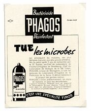 1940 / Publicité pour BACTERICIDE PHAGOS – DESINFECTANT / LD109 comprar usado  Enviando para Brazil