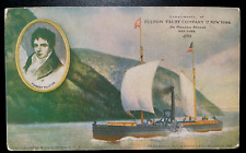 Cartão postal antigo 1907 Steamer Claremont, Compliments of Futon's Trust Co., NY, usado comprar usado  Enviando para Brazil