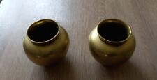 PAIR OF VINTAGE SMALL SOLID BRASS ORIENTAL VASES - CHINESE? JAPANESE?  for sale  Shipping to South Africa