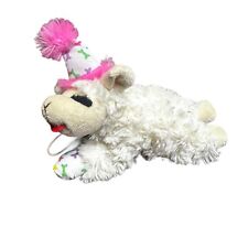 Sombrero de cumpleaños multipeta Lambchop rosa con patrón óseo 6"" nunca usado juguete para perro segunda mano  Embacar hacia Mexico