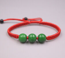 100% Natural Green Jade Jadeite  Lucky Glossy Beads Knitted Bracelet  for sale  Shipping to South Africa