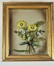 Vintage 1960's Nogar Creations 3D Oil Painting on Glass Floral Flowers SIGNED for sale  Shipping to South Africa