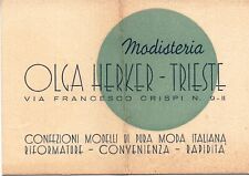 crt 70 1939 TRIESTE - Modisteria Olga Herker - Conto, używany na sprzedaż  Wysyłka do Poland