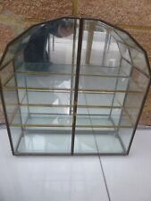 Used, BRASS & GLASS  DOMED CURIO DISPLAY CABINET MINIATURES - MIRRORED BACK for sale  Shipping to South Africa