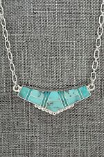 Turquoise & Sterling Silver Inlay Necklace - Curtis Manygoats for sale  Shipping to South Africa