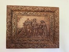 Antique French Carved Oak Wood Panel Scene w Ornate Framed 18th Cent Wall Decor for sale  Shipping to South Africa