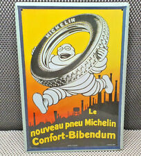 plaque tole publicitaire 35 x 24 cm Le Nouveau Pneu Michelin Confort Bibendum d'occasion  Doulevant-le-Château