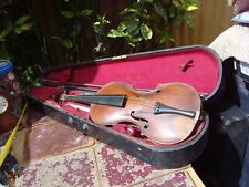Usado, Antiguo violín antiguo vintage con arco y estuche para restauración repuesto para reparación) segunda mano  Embacar hacia Argentina