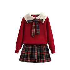 Teenage Girls Suit Clothing Winter Children Sweater Skirt Autumn School Clothes, used for sale  Shipping to South Africa