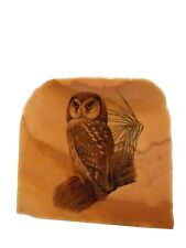 Beverly Ann Creations Ft Worth Texas Owl On Branch Rustic Granite Slab Art for sale  Shipping to South Africa