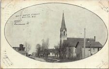 Used, Vintage Postcard Lutheran Church West Water St. Brillion Wisconsin WI 1908  Q032 for sale  Shipping to South Africa