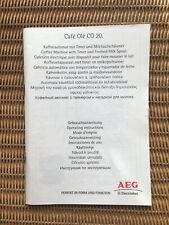 Bedienungsanleitung aeg café gebraucht kaufen  Rietberg