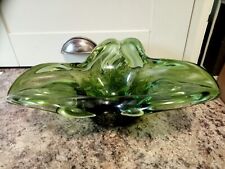 Vintage Heavy Green Art Glass Bowl. Excellent Condition. 1.8kg. for sale  Shipping to South Africa