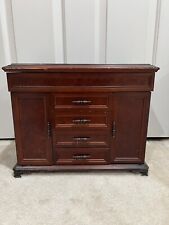 Vintage Jewelry Box Dresser Chest Wood 4 Drawer 12” Tall 2 Side Cabinets for sale  Shipping to South Africa