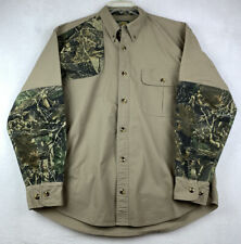 Cabelas Shirt Mens L Beige Shooting Hunting Camo Recoil Pad Long Sleeve for sale  Shipping to South Africa