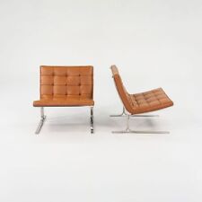 Pair of 1960s Nicos Zographos Designs Albano CH28 Ribbon Chairs Caramel Leather for sale  Shipping to South Africa