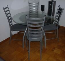 Tisch mit 4 Stühlen - Glasplatte gebraucht kaufen  Lingenfeld