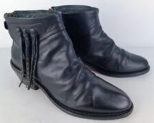 Fiorentini + Baker Womens Black Leather Tasseled Ankle Boots Size EU 38 for sale  Shipping to South Africa
