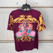 Used, Hudson Outerwear Angels and Crown Artistic Plum Gold Graphic T-shirt Sz Large for sale  Shipping to South Africa
