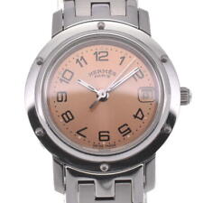 Relógio feminino HERMES Clipper CL4.210 data D fivela mostrador ouro rosa quartzo L#129391 comprar usado  Enviando para Brazil