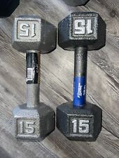 pair 15 lb hex dumbbells for sale  High Point