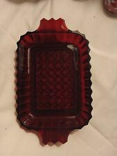 red scalloped dish glass for sale  Cave City