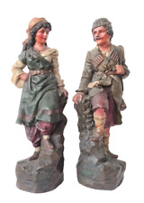Johann Maresch Austria-Hungría pareja de cazadores figuras antiguas de terracota alrededor de 1900 segunda mano  Embacar hacia Argentina