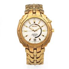 Seiko Kinetic 5M62-0850 relógio de data automático masculino folheado a ouro aço inoxidável comprar usado  Enviando para Brazil