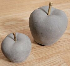 Cement Apple Shaped Decor Concrete Set Of 2 , used for sale  Shipping to South Africa