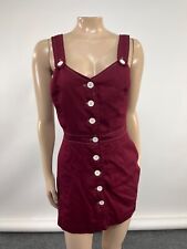 Vestido de colección para mujer hecho a mano de algodón informal con botones rojos jumper años 80 J3-26 segunda mano  Embacar hacia Mexico