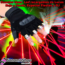  Guantes LED laser recargables de Luces Rojo y Verde, Especial Fiestas y DJ 🙂 segunda mano  Embacar hacia Argentina