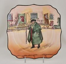 VTG Royal Doulton Dickens-Ware Tony Weller 8" Square Plate D6327 Grn Trm ENGLAND for sale  Shipping to South Africa