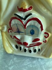 Vintage American Bisque Clown Cookie Jar Flasher Lenticular Eyes War Era 40's for sale  Minocqua