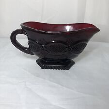 Avon Cape Cod Collection Gravy Boat Vintage Ruby Red Glass Bowl Dish for sale  Shipping to Canada