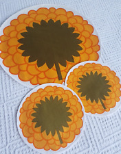 Vintage Retro Mid Century Laurids Lonborg Orange Flower Placemats Danish 60s 70s for sale  Shipping to South Africa