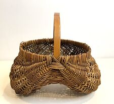 Antiga cesta de nádegas feita à mão tecido de vime coletando ovos fazenda casa de campo falha comprar usado  Enviando para Brazil