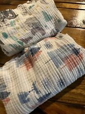 Set Of 2 Thin Muslin Baby Swaddle Blankets  for sale  Shipping to South Africa
