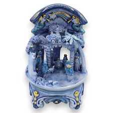 Presepe Borgo ceramica Caltagirone h 20 cm ca. monocromatico Blu antico, dettagl, usado comprar usado  Enviando para Brazil