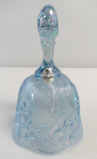 Fenton Lily of The Valley Opalescent Blue Glass Bell 6 1/4" Vintage for sale  Shipping to South Africa