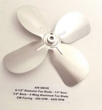 AIR DRIVE 6-1/2" Diameter x 1/4" Bore Fan Blade - 4 Wing Aluminum Fan Blade - CW for sale  Shipping to South Africa