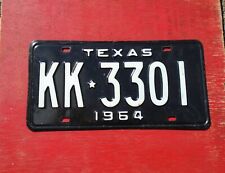 1964 Texas Nice Original  KK 3301  License Plate , used for sale  Battle Ground