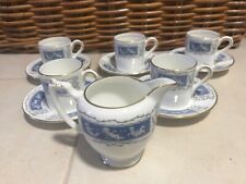 coalport revelry  blue coffee cans with saucers x5 pluse milk jug good condition, used for sale  NEWCASTLE UPON TYNE