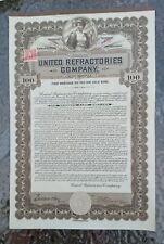 Usado, United Refractories Company 1917 bono de oro con sello segunda mano  Embacar hacia Argentina