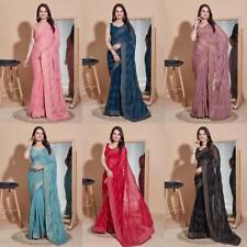 WEDDING BLOUSE PARTY WEAR BOLLYWOOD INDIAN SARI PAKISTANI ETHNIC SAREE DESIGNER for sale  Shipping to South Africa