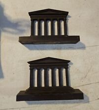 Par de extremos de libro vintage de metal fundido Partenón columnas greco-romanas ~ pesados segunda mano  Embacar hacia Argentina